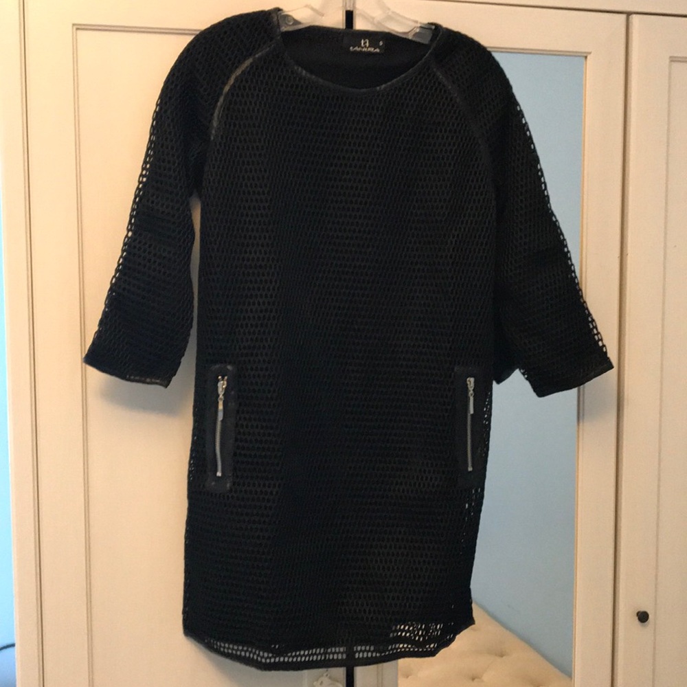 Black Zip Shift Dress